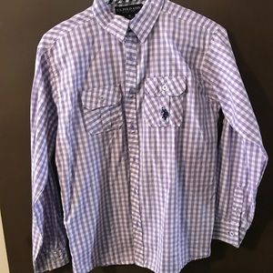 Boys gingham dress button up shirt